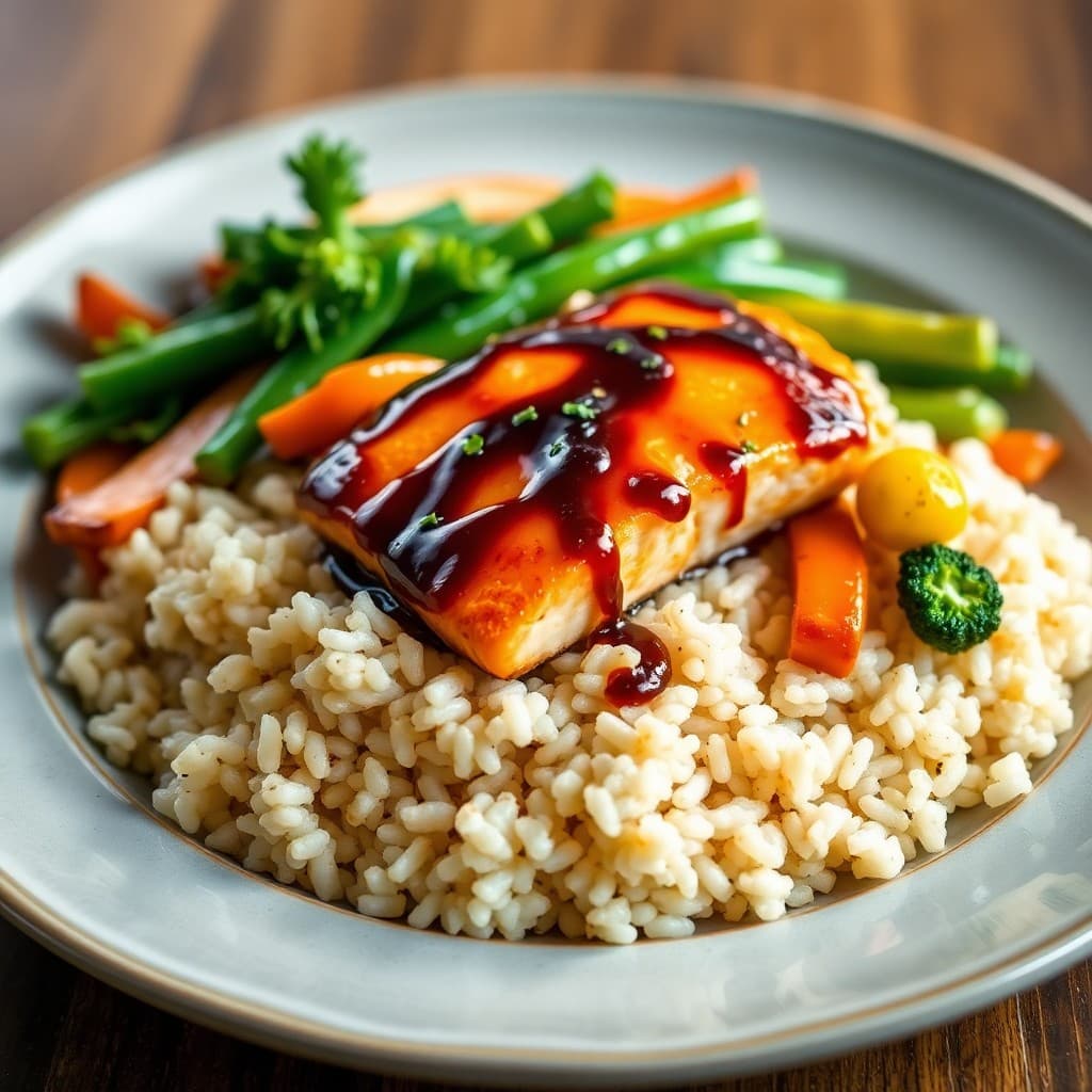 Teriyaki Glazed Salmon Rice Bowls