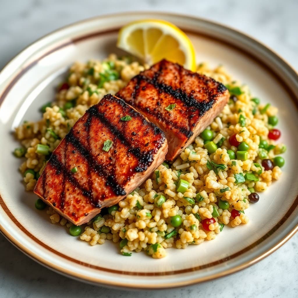 Seared Ahi Tuna with Lemon-Herb Quinoa
