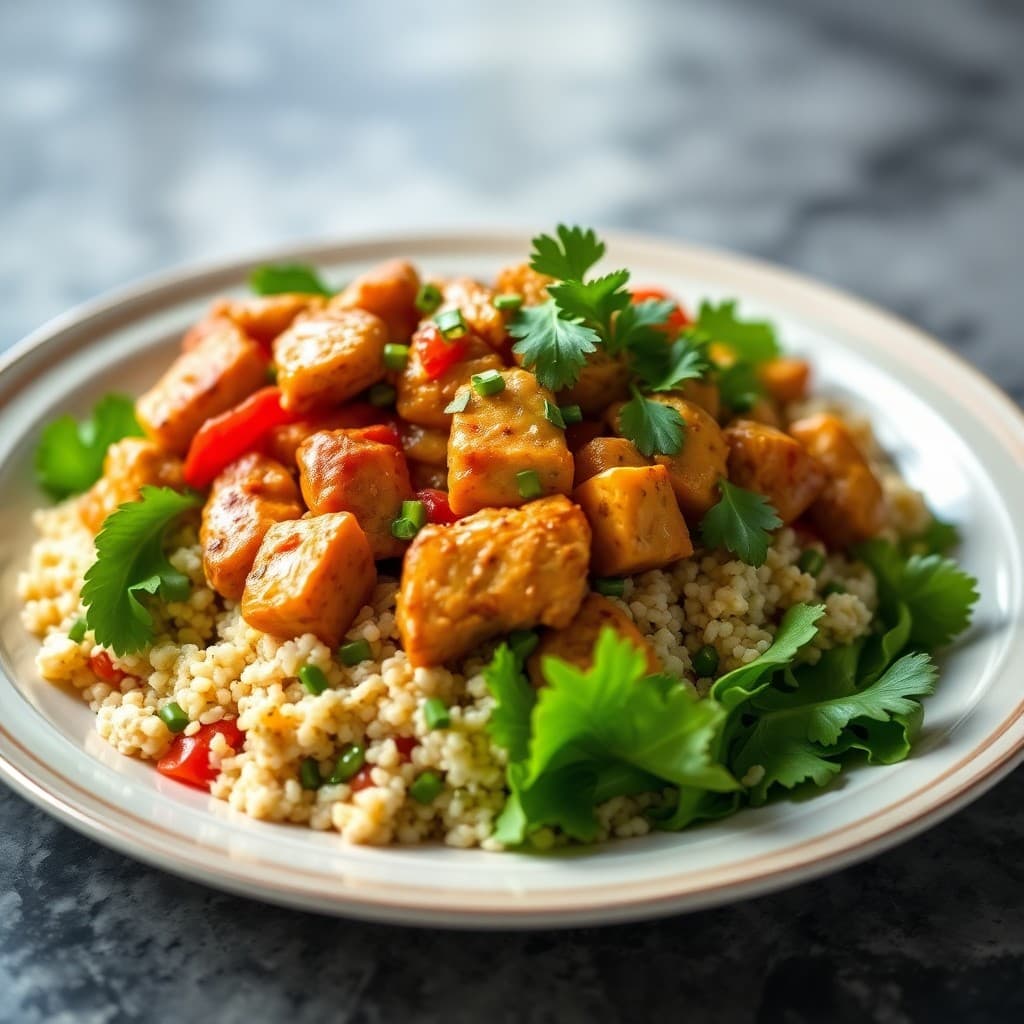 Vibrant Peruvian Chicken Stir-Fry with Quinoa Salad