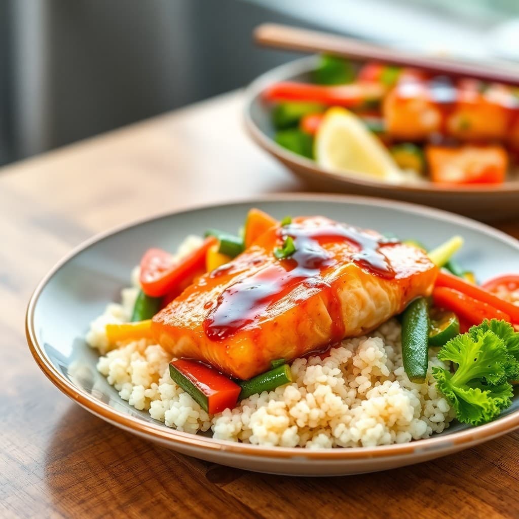 Teriyaki Salmon Stir-Fry Bowls