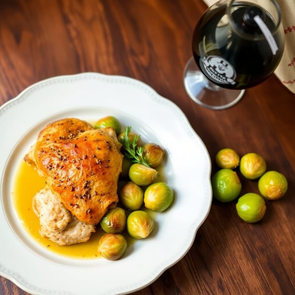 Autumn Roasted Chicken with Buttery Brussels Sprouts