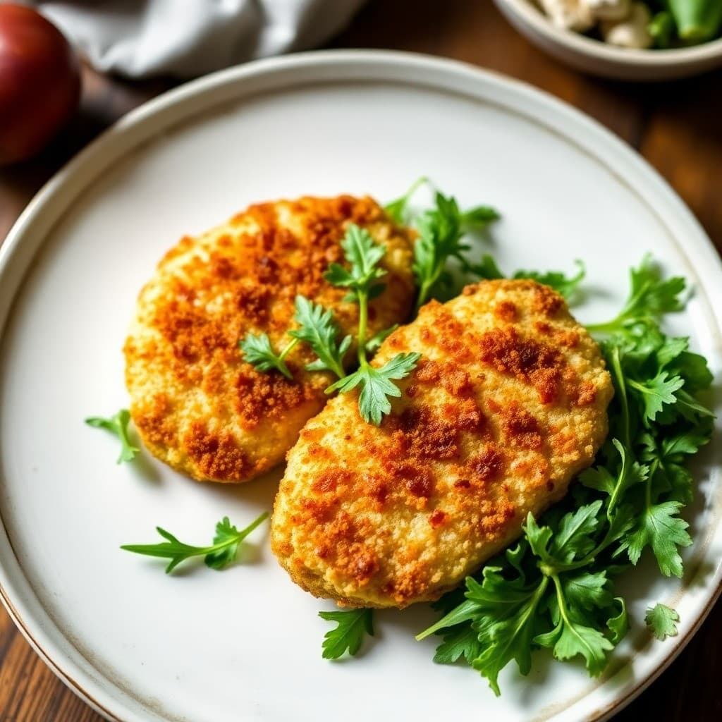 Crispy Parmesan Chicken Milanese with Arugula Salad