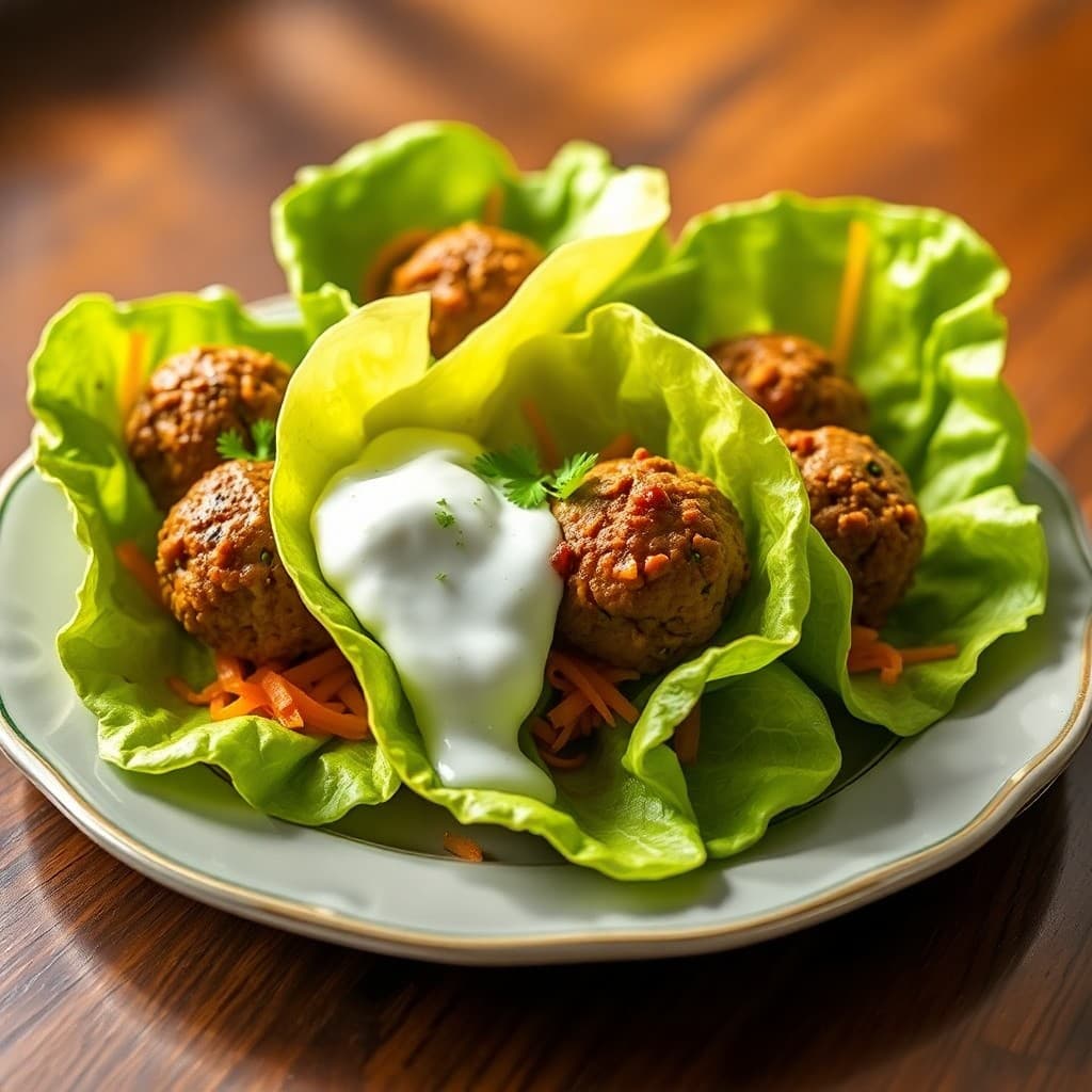 Moroccan Lamb Meatball Lettuce Wraps