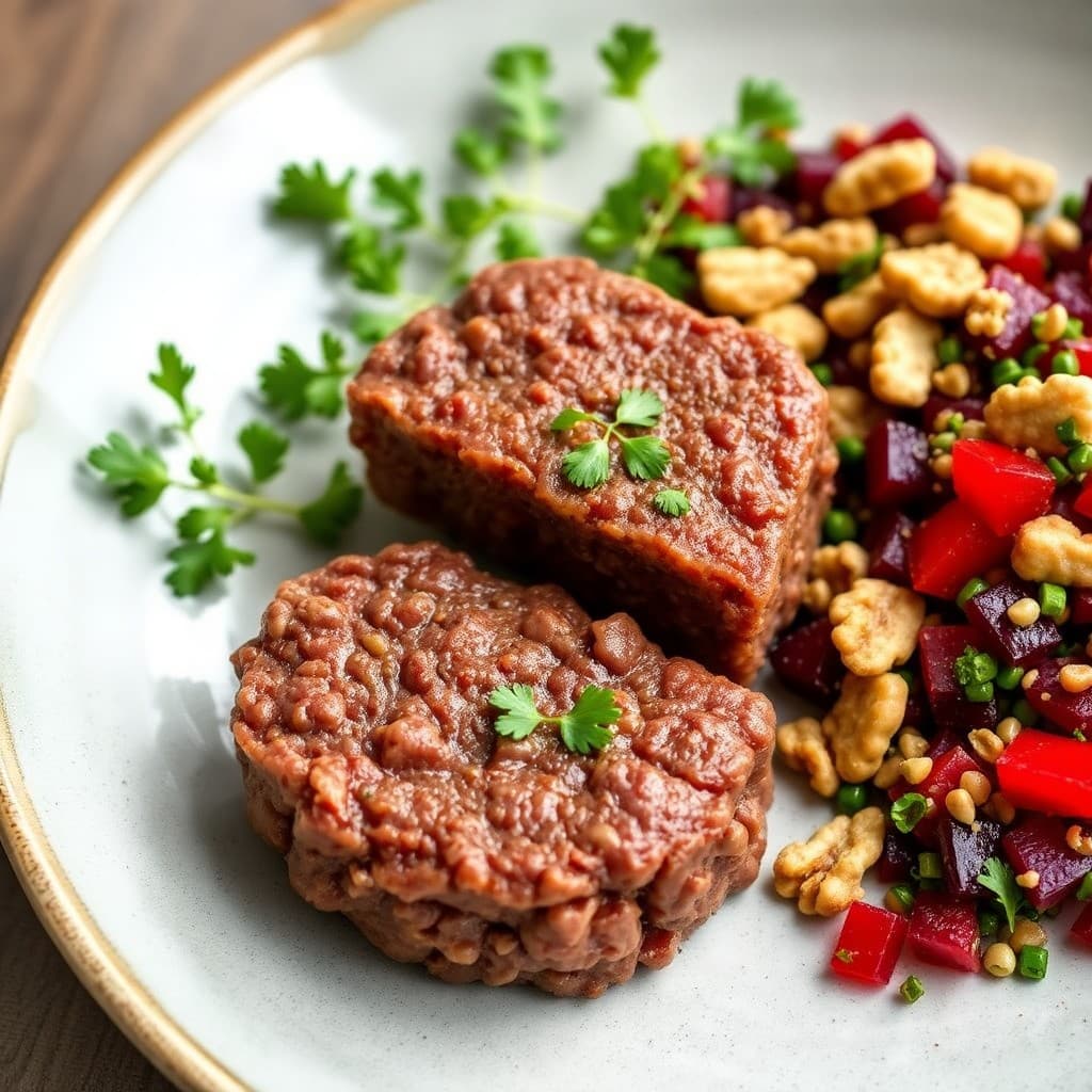Lebanese Kibbeh Nayye with Charred Beet & Walnut Tabbouleh