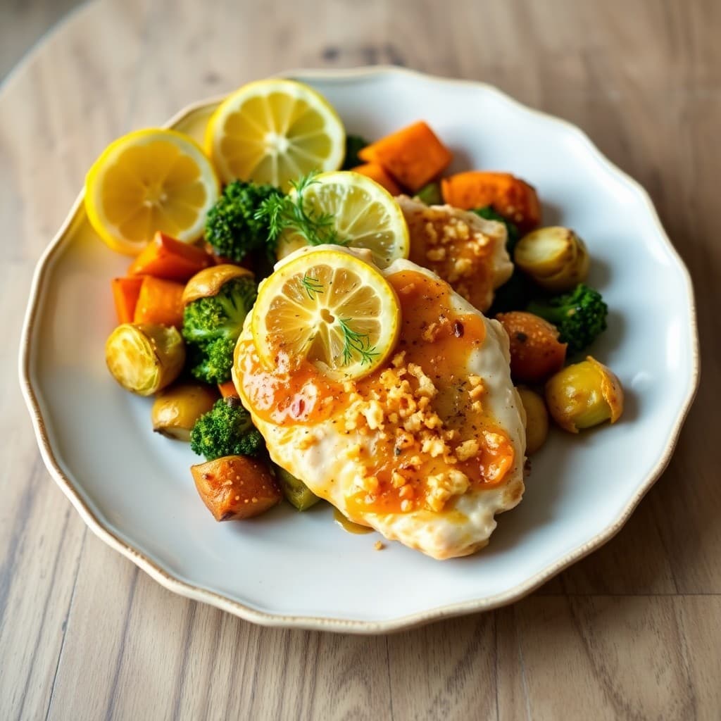 Vibrant Lemon Chicken with Roasted Veggies