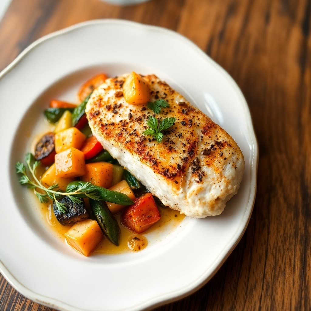 Zesty Mediterranean Baked Cod with Roasted Veggies