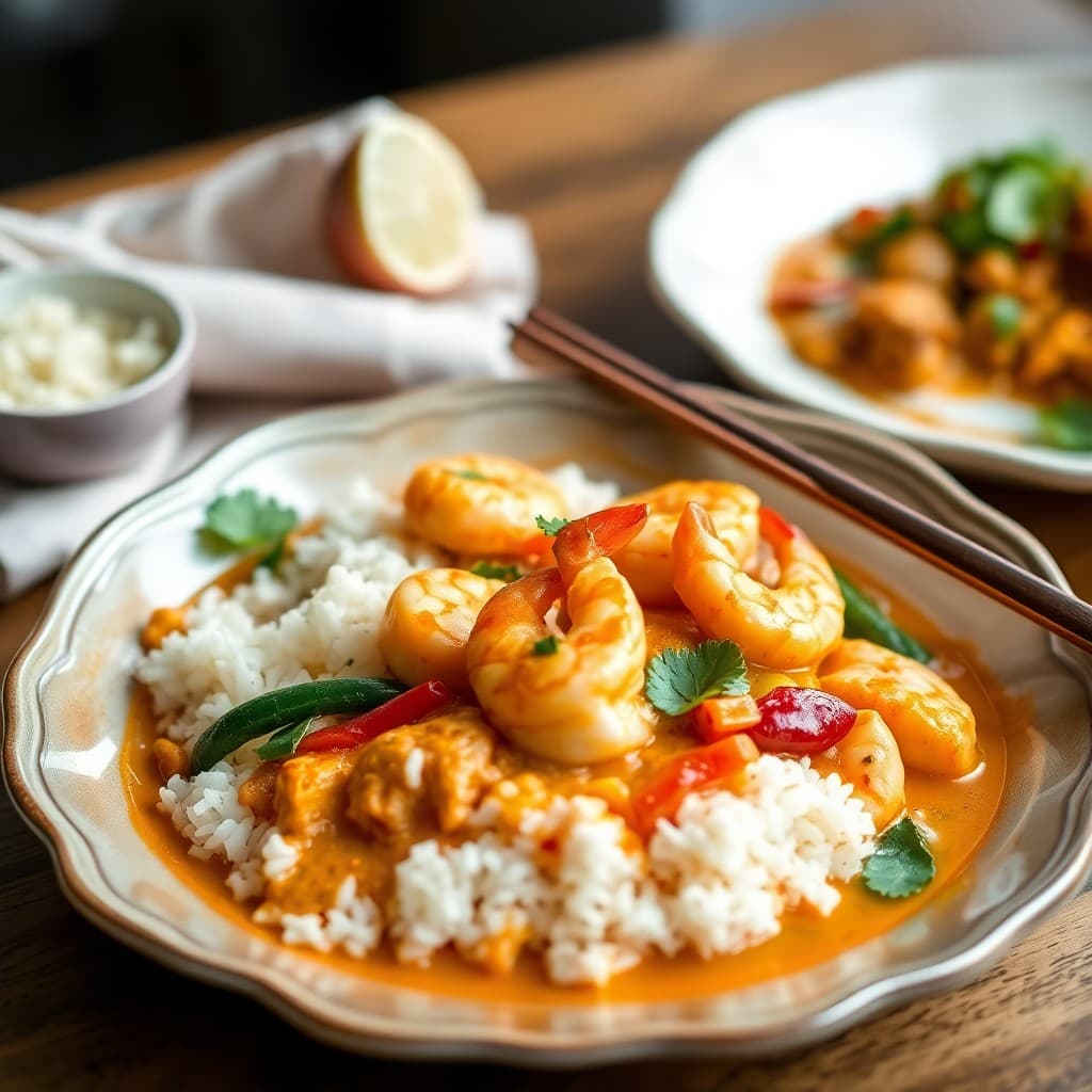 Aromatic Thai Coconut Shrimp Curry Bowls