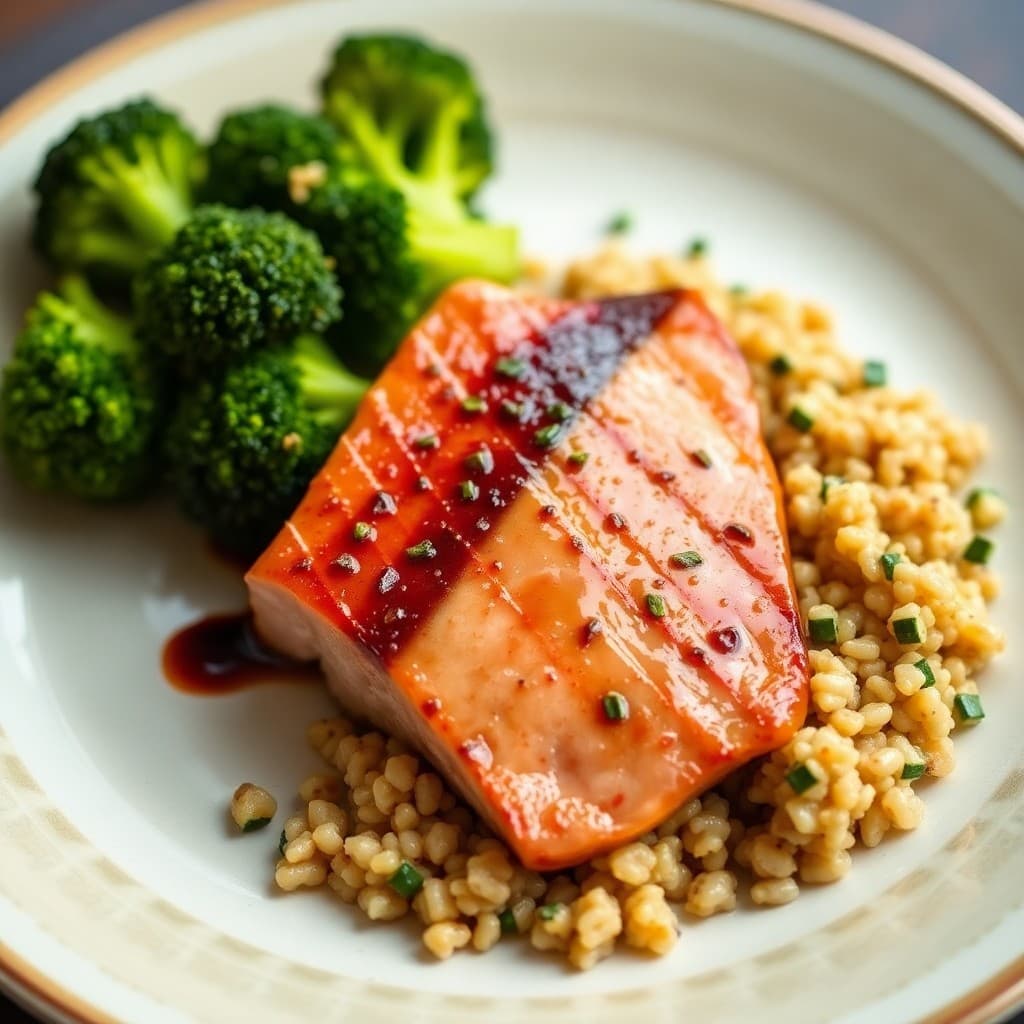 Seared Chili-Lime Tuna with Roasted Broccoli and Quinoa