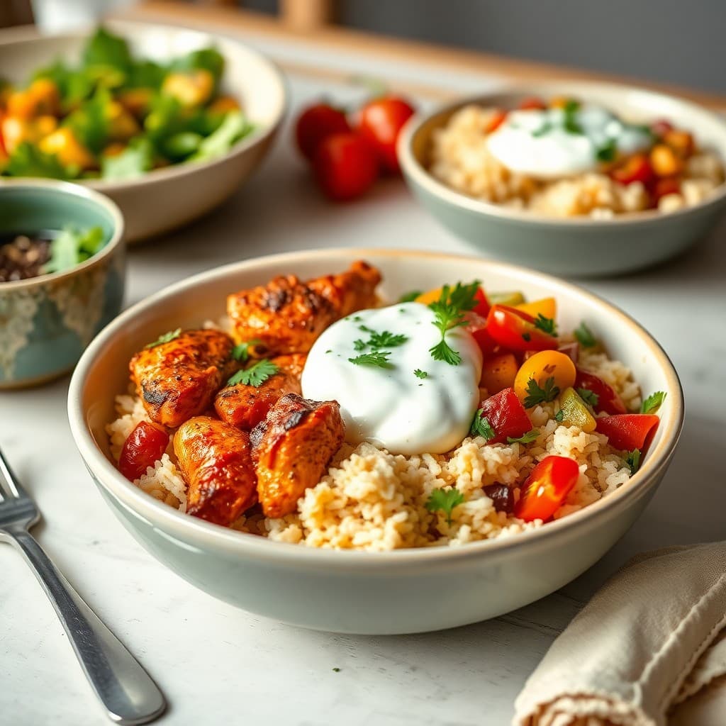 Indian Tandoori Chicken Breakfast Bowls