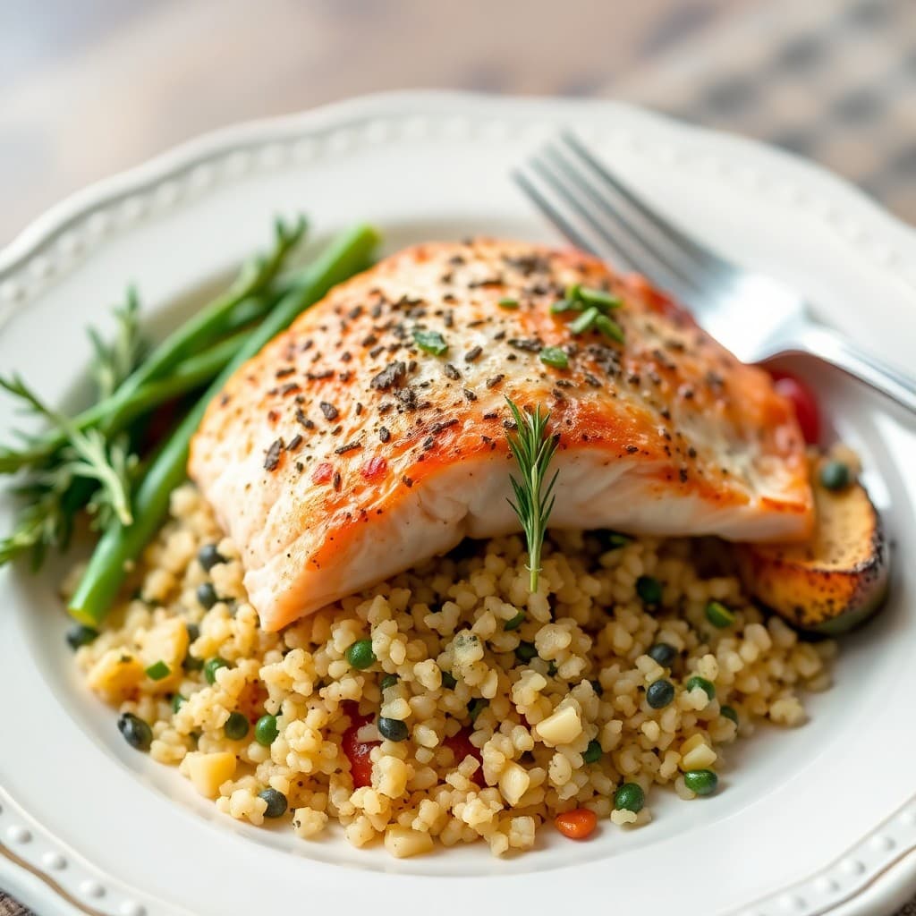 Garlic Herb Baked Salmon Bowls