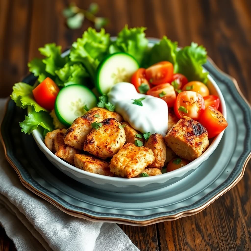 Vibrant Greek Chicken Souvlaki Bowls