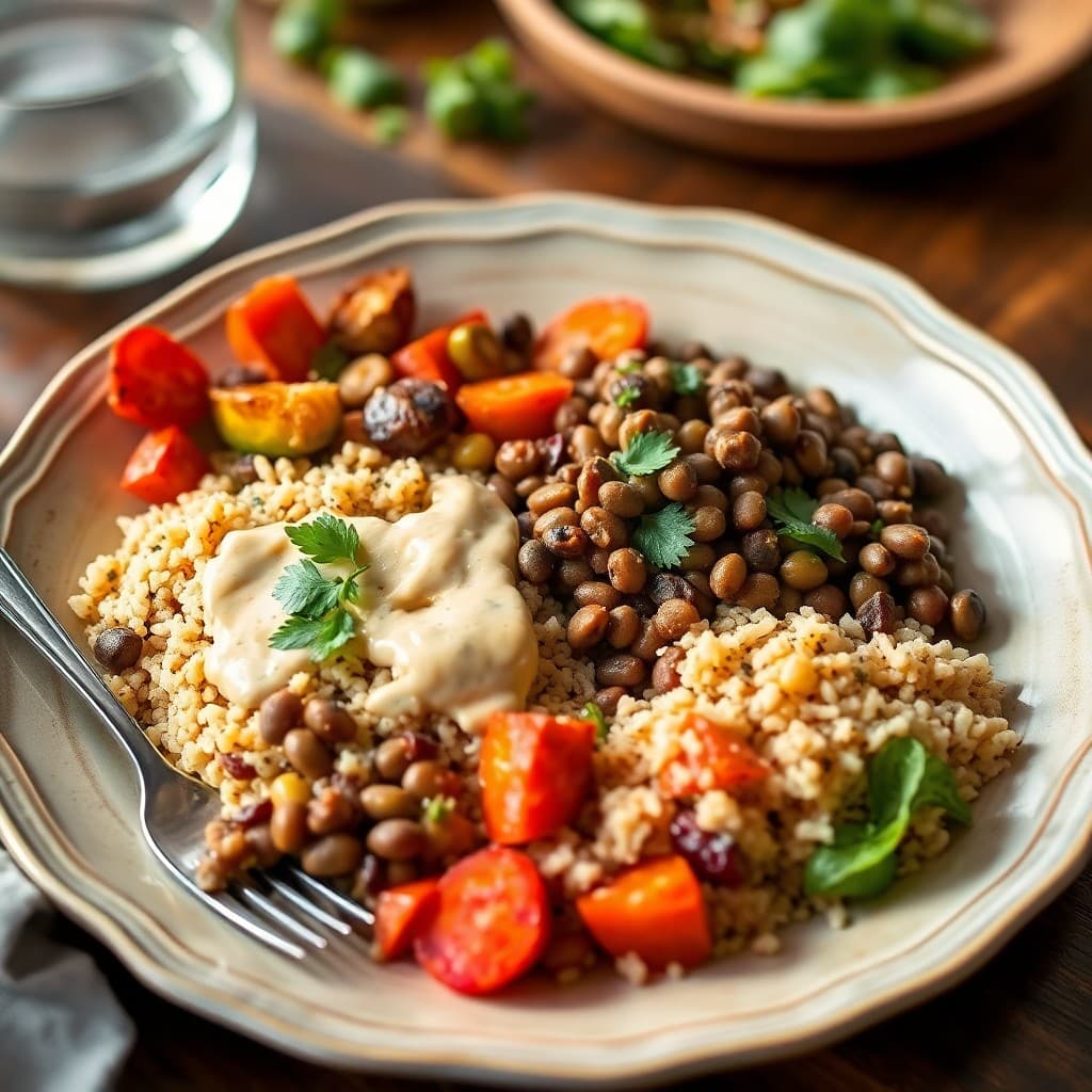 Winter Lentil and Quinoa Bowl