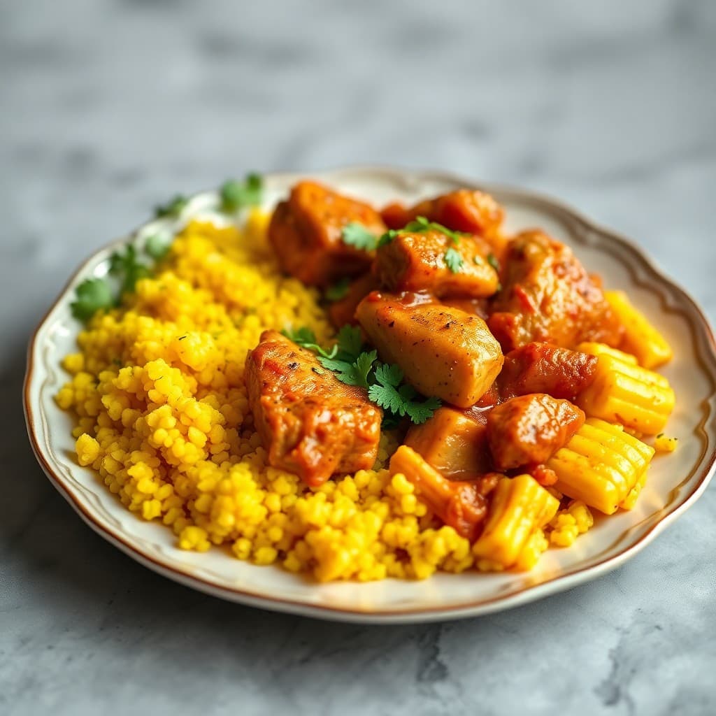 Zesty Moroccan Chicken Tagine with Saffron Couscous