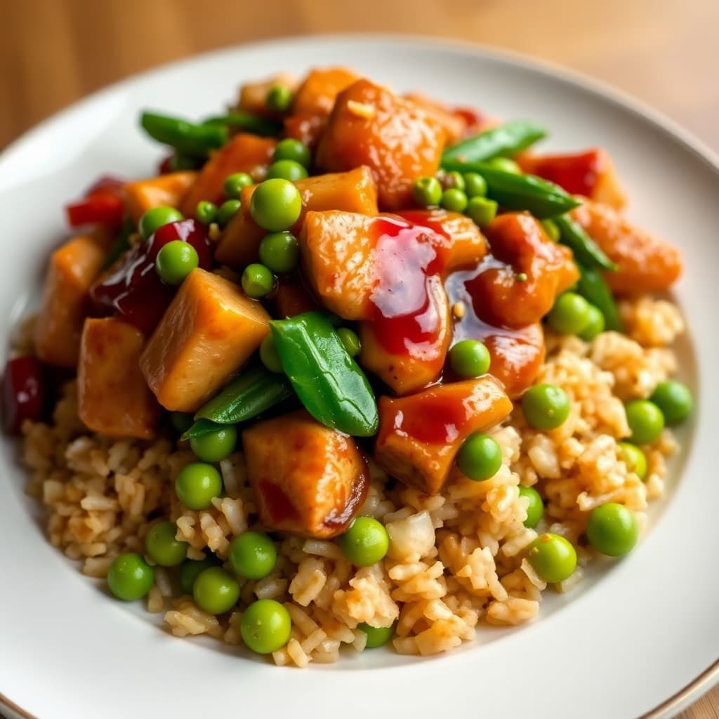 Teriyaki Chicken Stir-Fry Bowls with Edamame Fried Rice