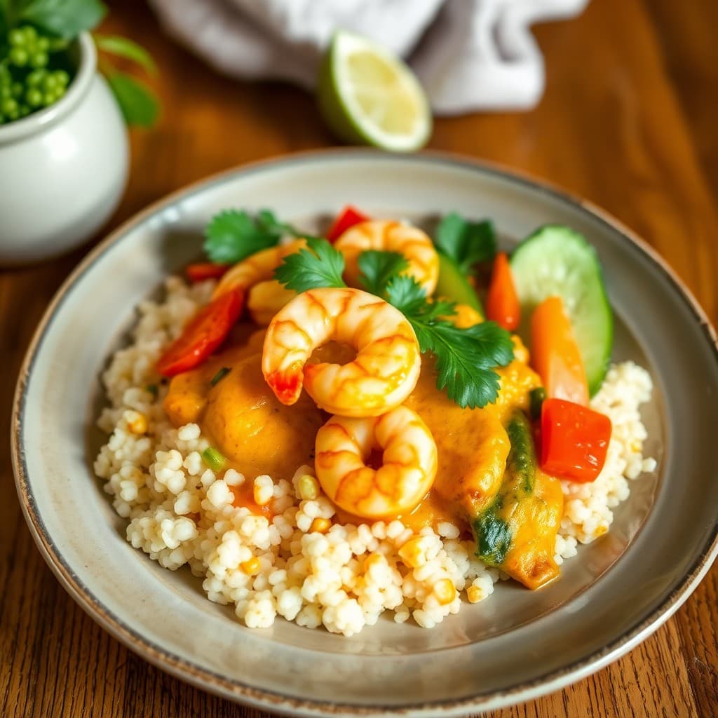 Zesty Thai Coconut Curry with Shrimp and Quinoa