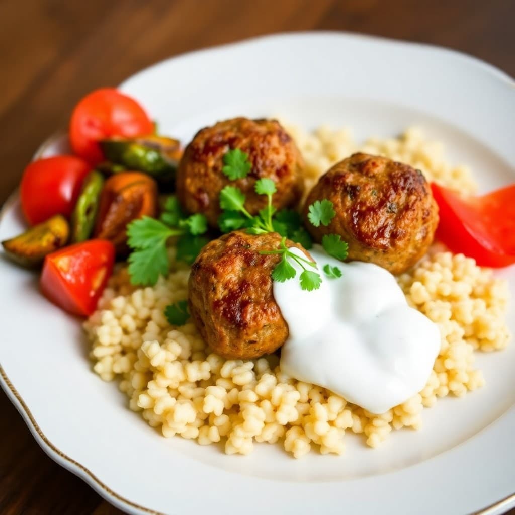Mediterranean Chicken Meatball Bowls