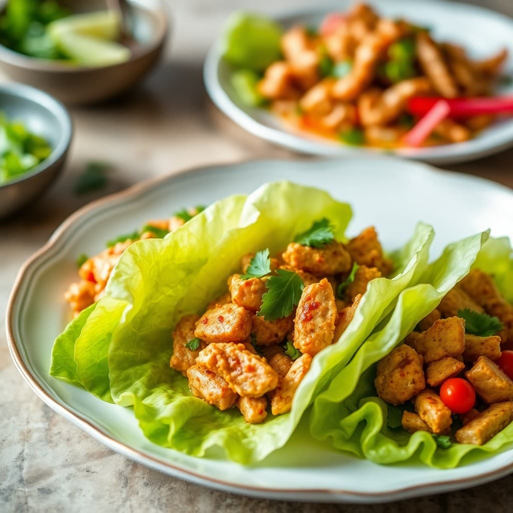 Thai-Inspired Chicken Lettuce Wraps