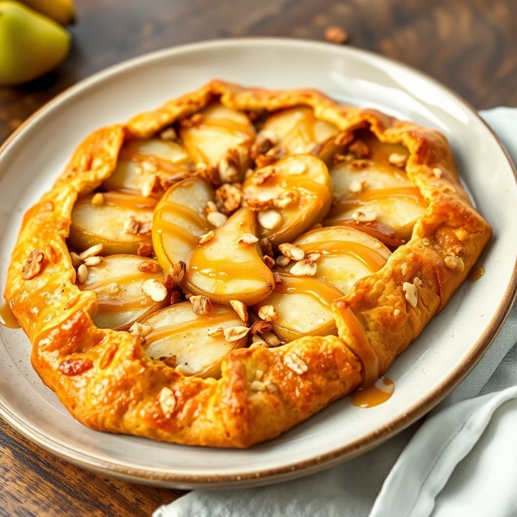 Moroccan Spiced Pear & Almond Galette with Honey Drizzle