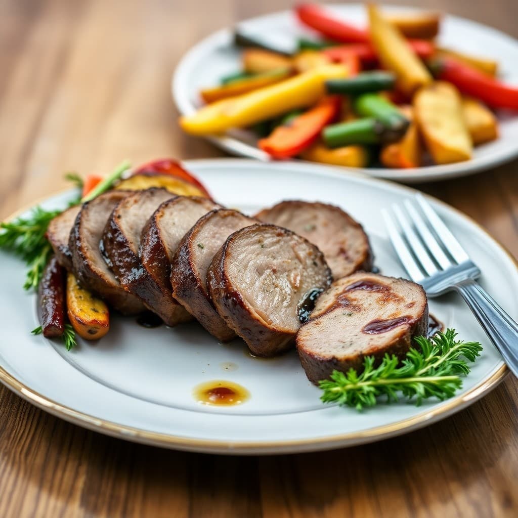 Balsamic Glazed Pork Tenderloin with Roasted Vegetables