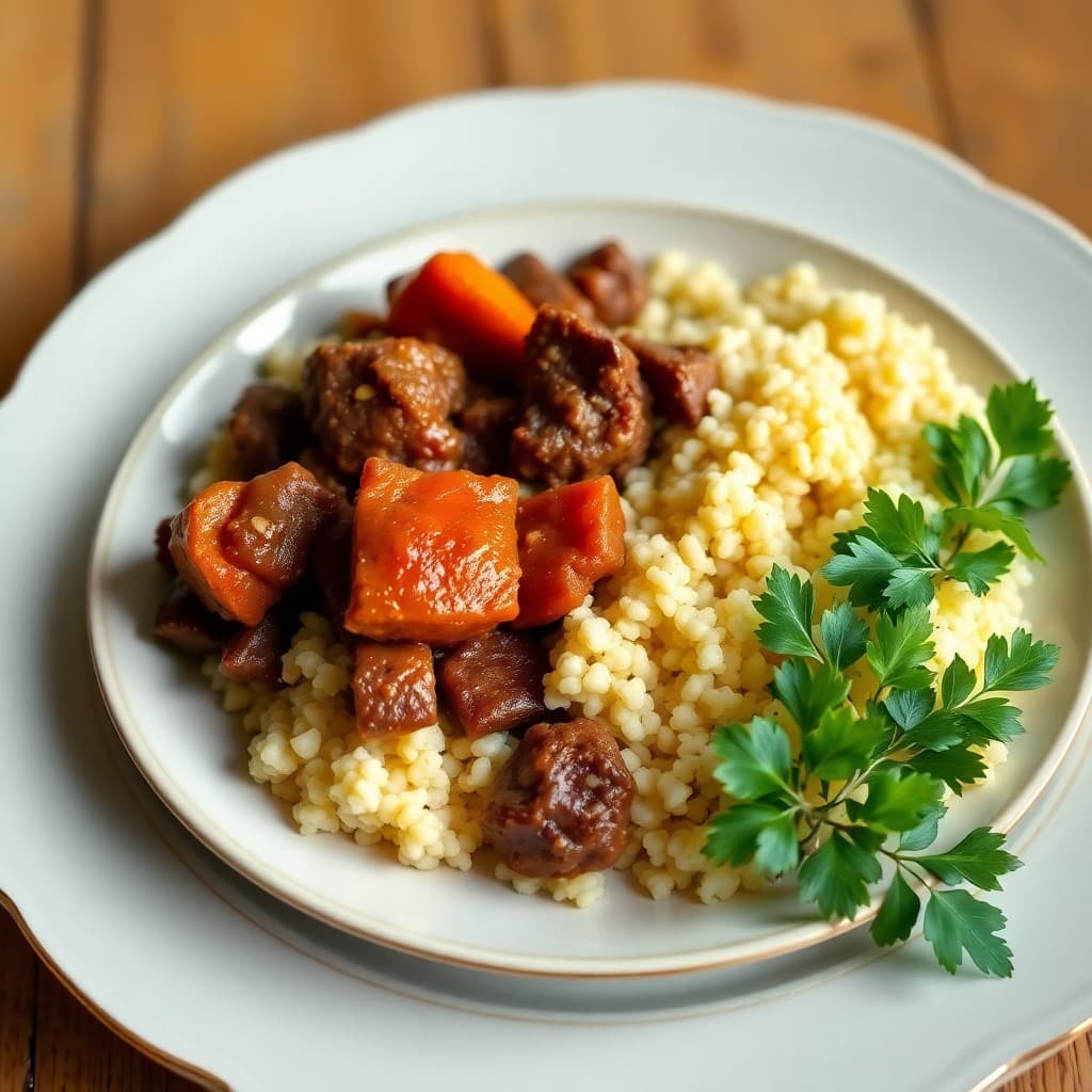 Moroccan-Spiced Beef Tagine with Couscous