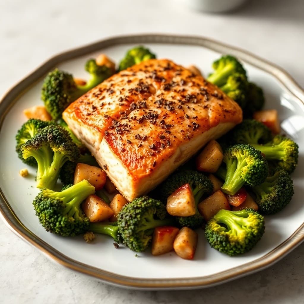 Keto Roasted Broccoli and Salmon