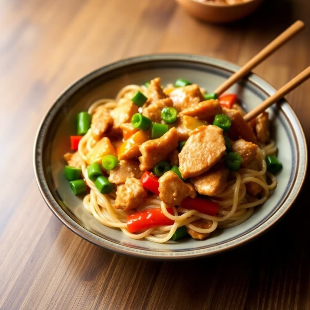 Teriyaki Chicken Noodle Stir-Fry Bowls