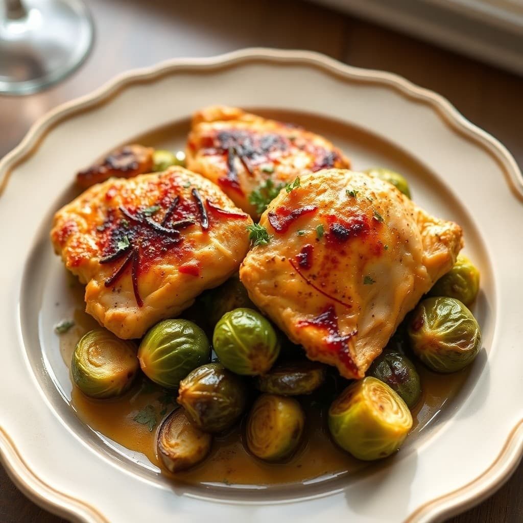 Autumn Keto Roasted Chicken and Brussels Sprouts