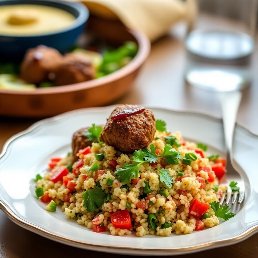 Moroccan Lamb Kofta Bowls with Quinoa Tabbouleh