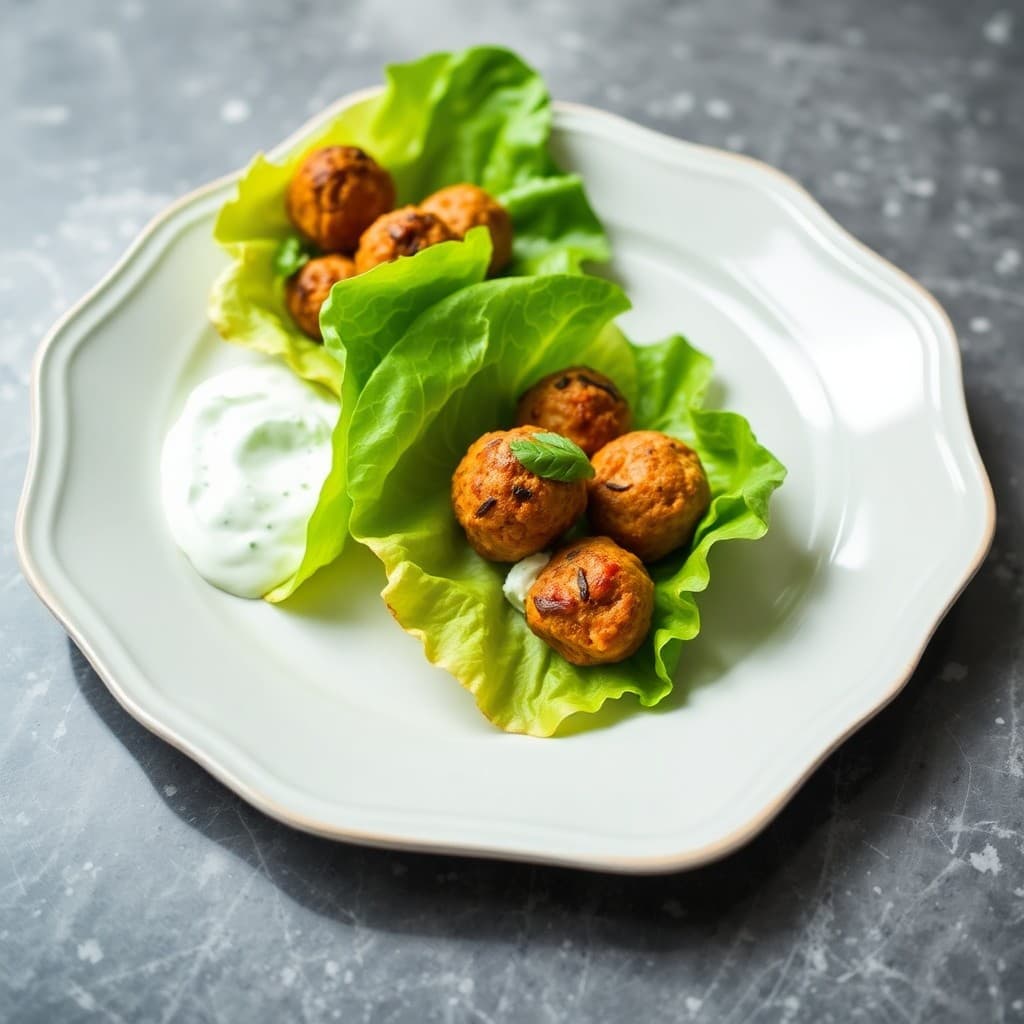 Moroccan-Style Turkey Meatball Lettuce Wraps