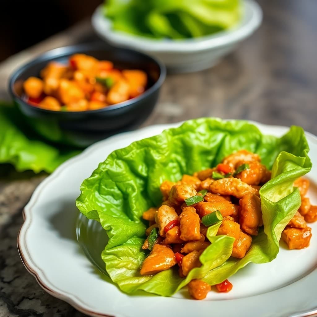 Kung Pao Chicken Lettuce Wraps