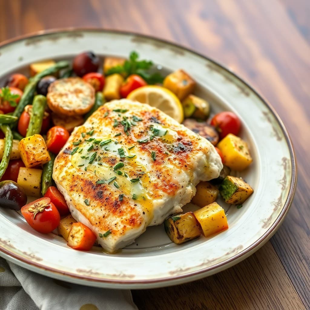 Mediterranean Baked Tilapia with Roasted Vegetables