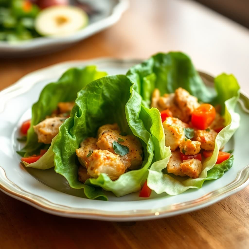 Zesty Mediterranean Chicken Lettuce Wraps