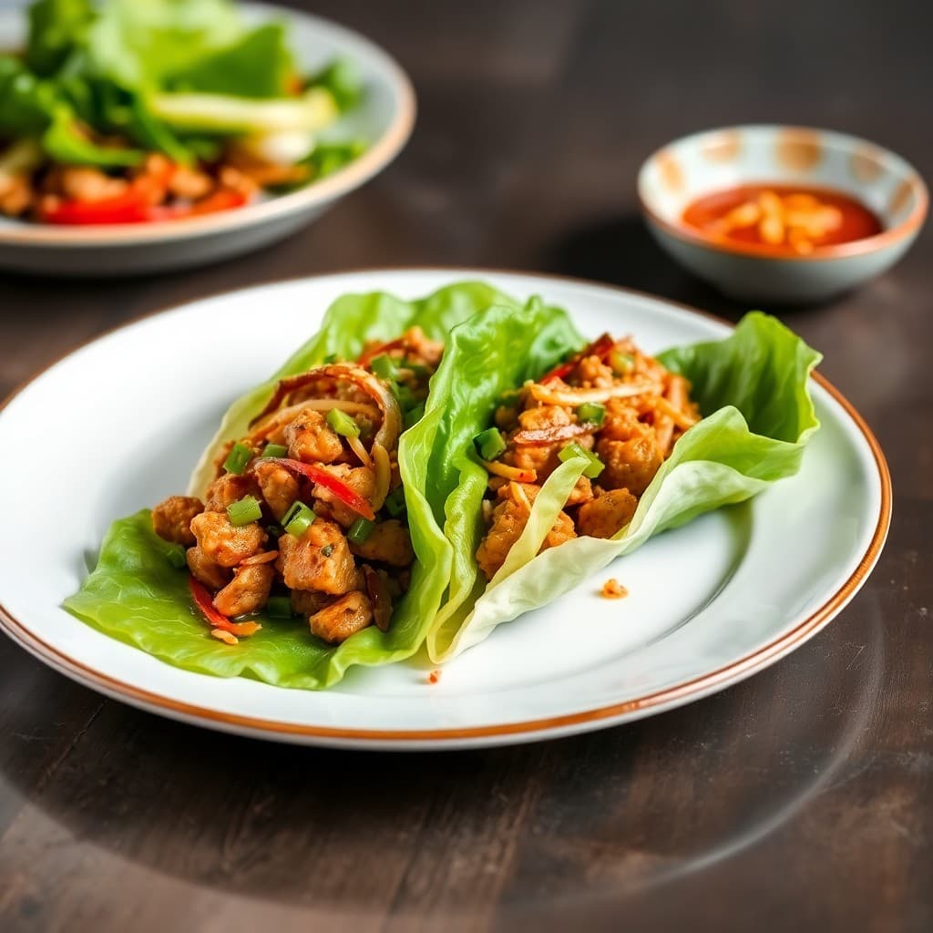 Spicy Thai Pork Lettuce Wraps