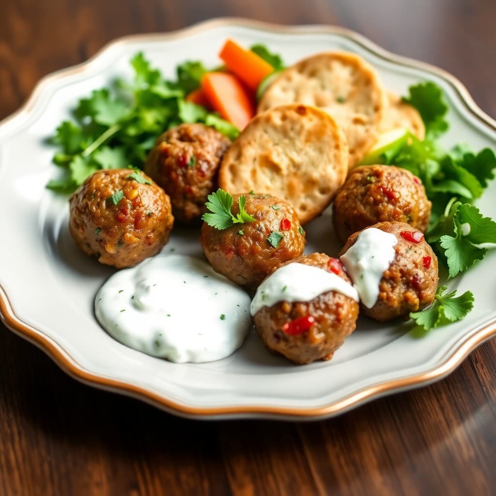 Greek Lamb Meatballs with Tzatziki Dip