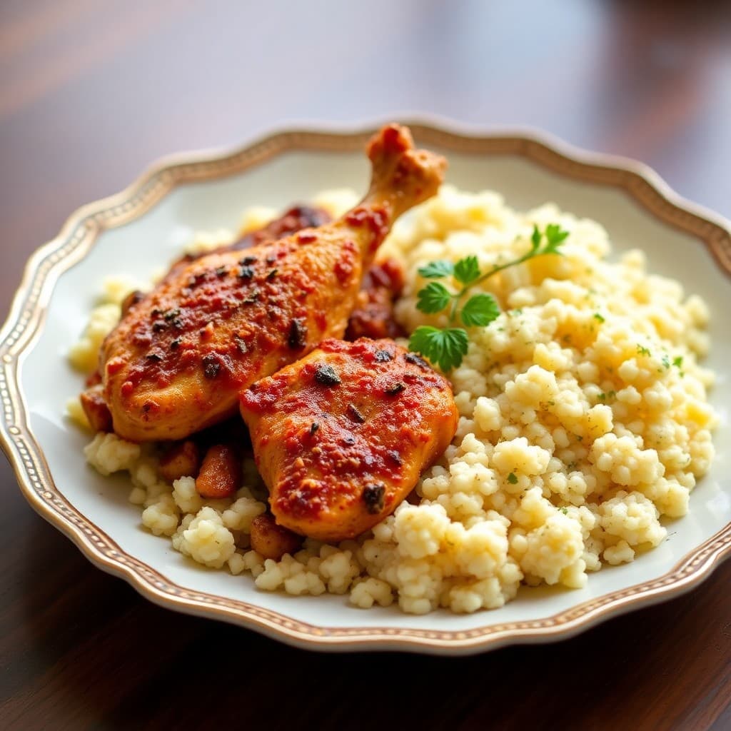 Moroccan Spiced Chicken with Cauliflower Couscous