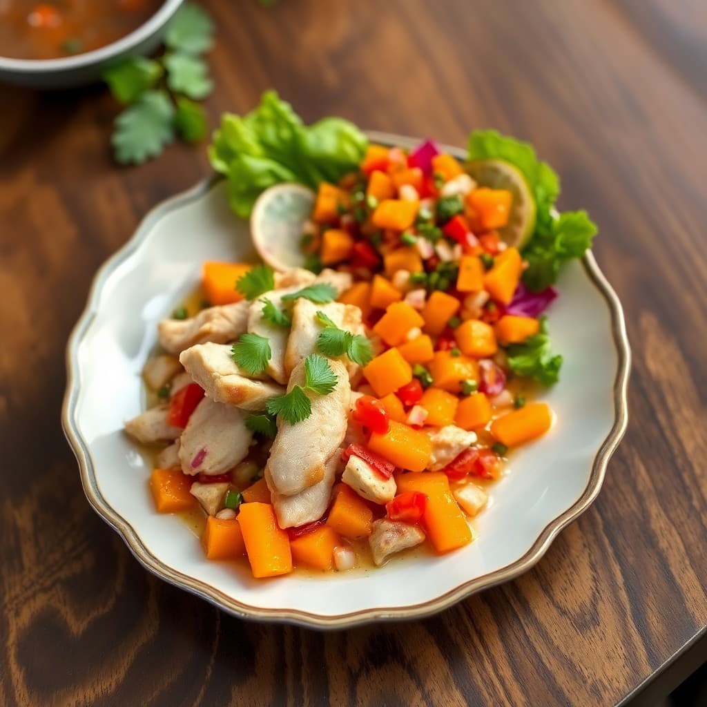 Peruvian Chicken Ceviche with Sweet Potato Salad