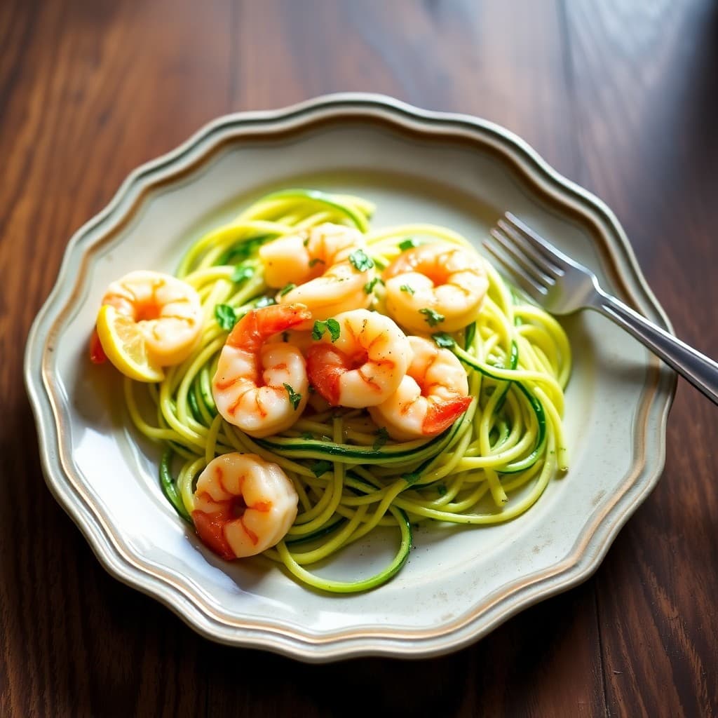 Lemon-Garlic Shrimp Scampi with Zucchini Noodles