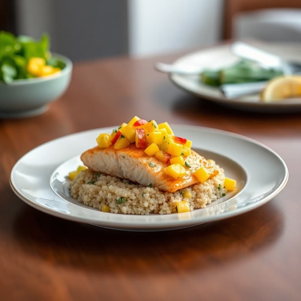Honey Ginger Salmon with Mango Salsa