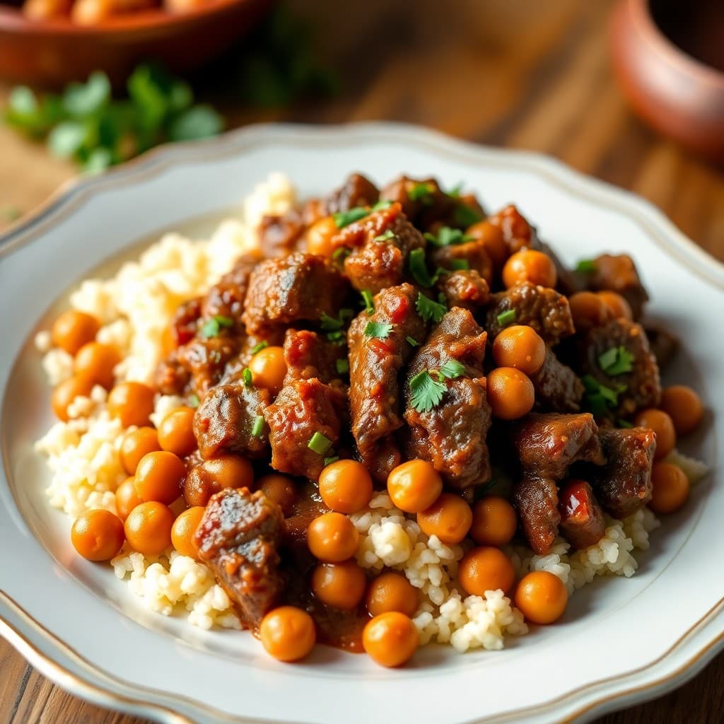 Moroccan-Spiced Beef and Chickpea Tagine