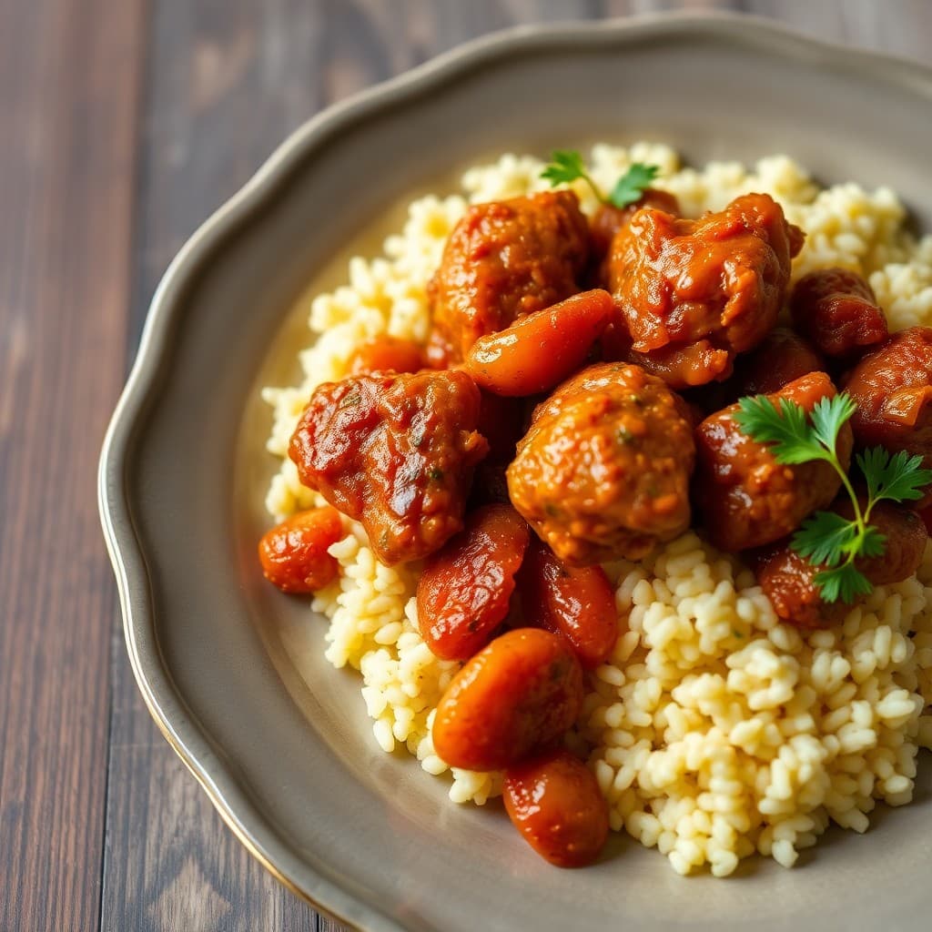 Moroccan Chicken Tagine with Apricots and Couscous