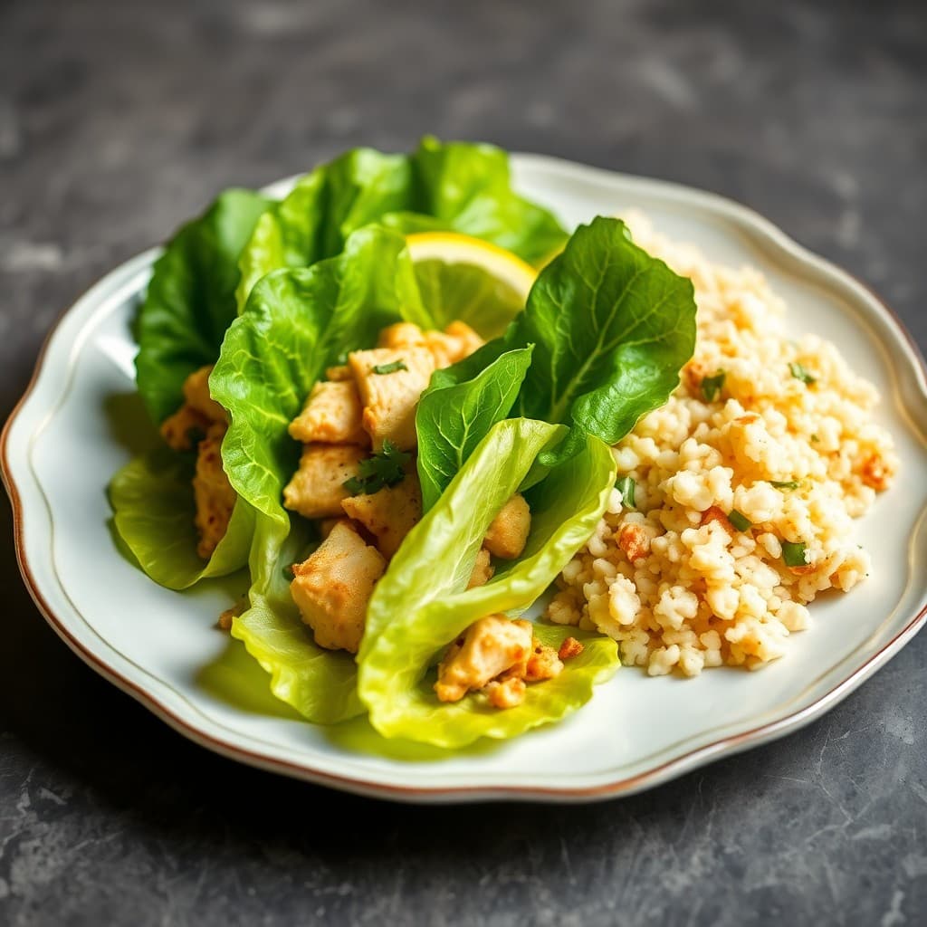 Zesty Lemon Chicken Lettuce Wraps