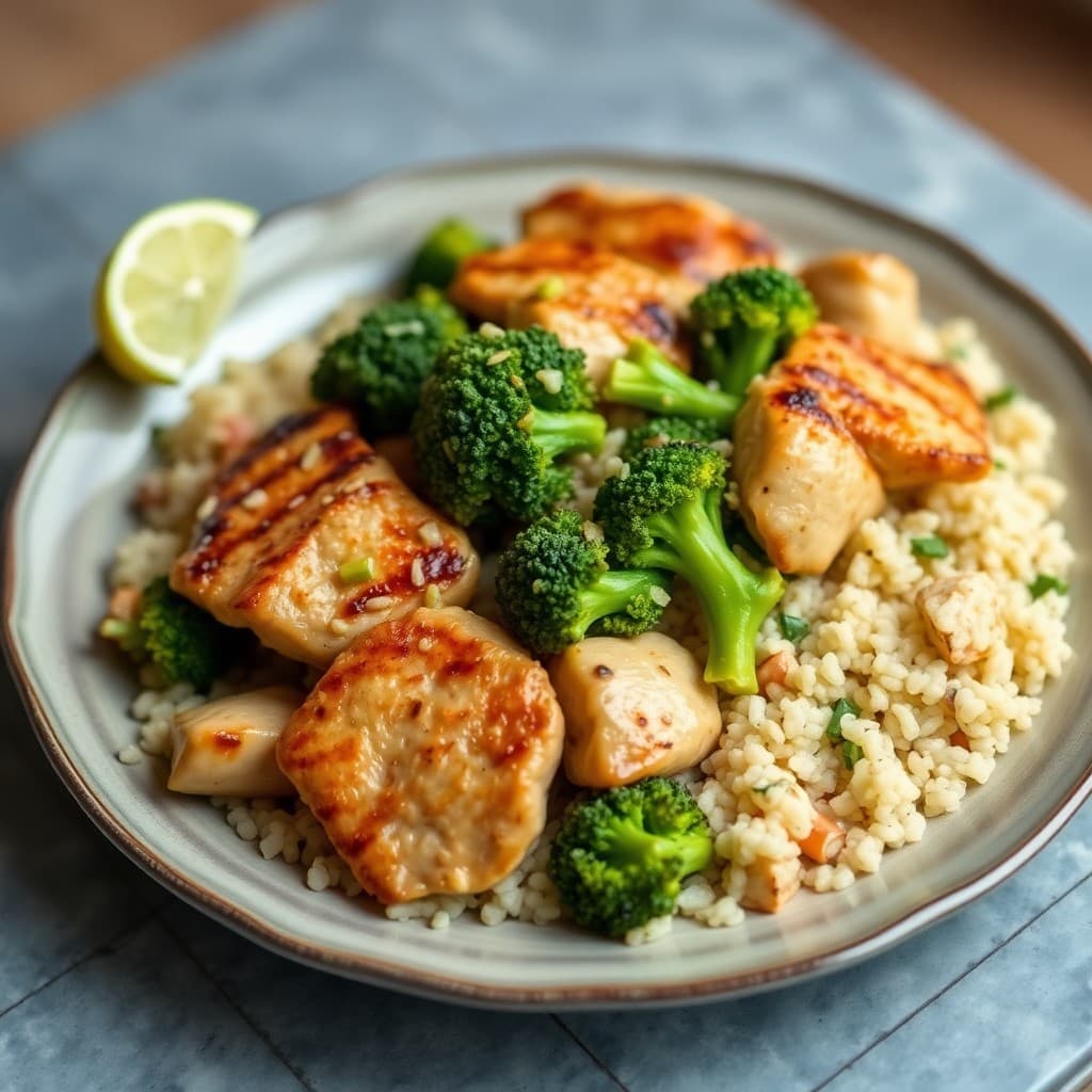 Seared Ginger-Garlic Chicken Stir-Fry with Broccoli and Quinoa