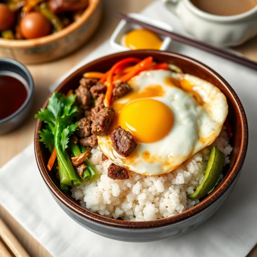 Korean Bibimbap with Beef