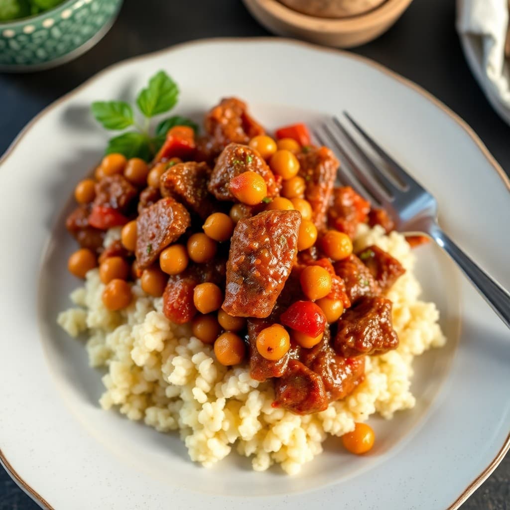 Moroccan-Spiced Beef & Chickpea Tagine