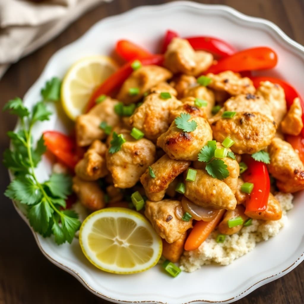 Zesty Lemon Chicken Fajita Bowls