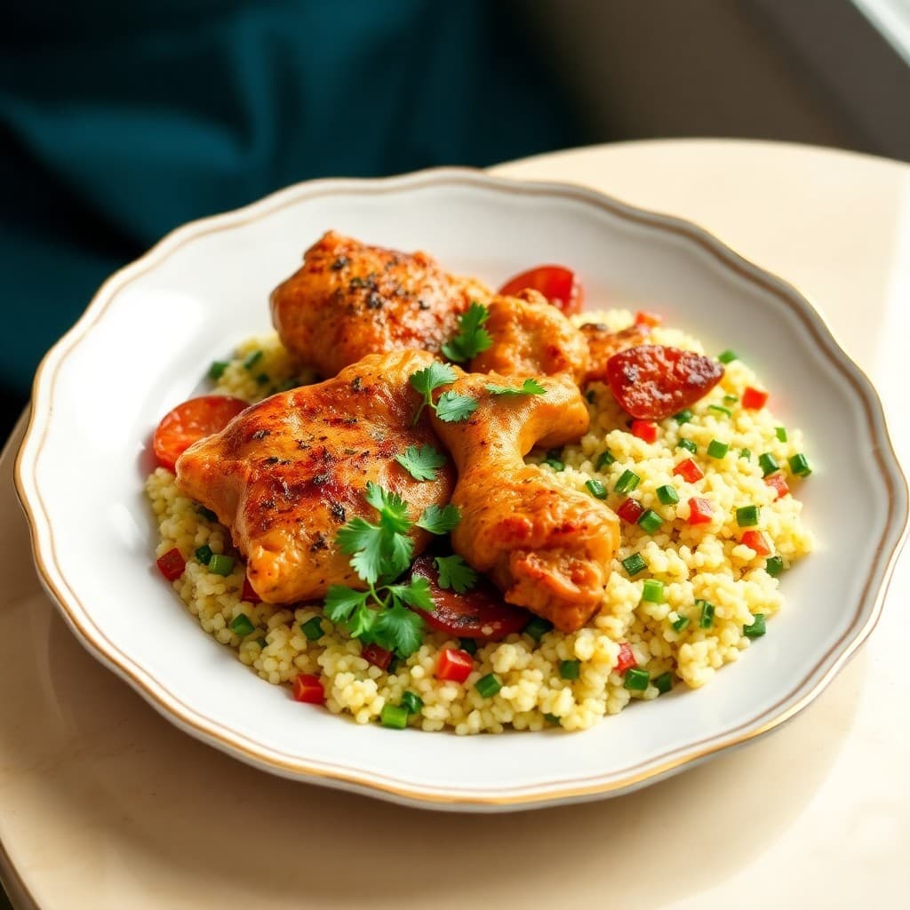 Moroccan-Spiced Chicken Tagine with Vegetable Couscous