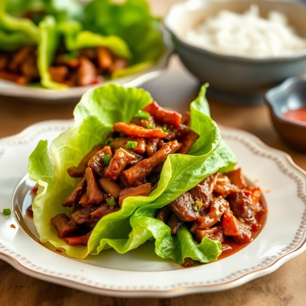 Sizzling Szechuan Beef Lettuce Wraps