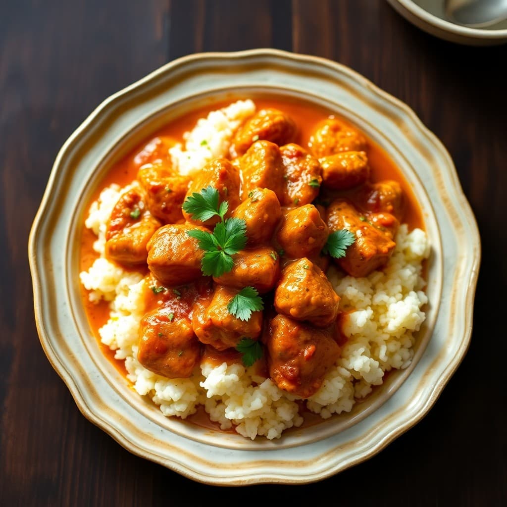 Thai Red Curry Chicken with Coconut Lime Cauliflower Rice