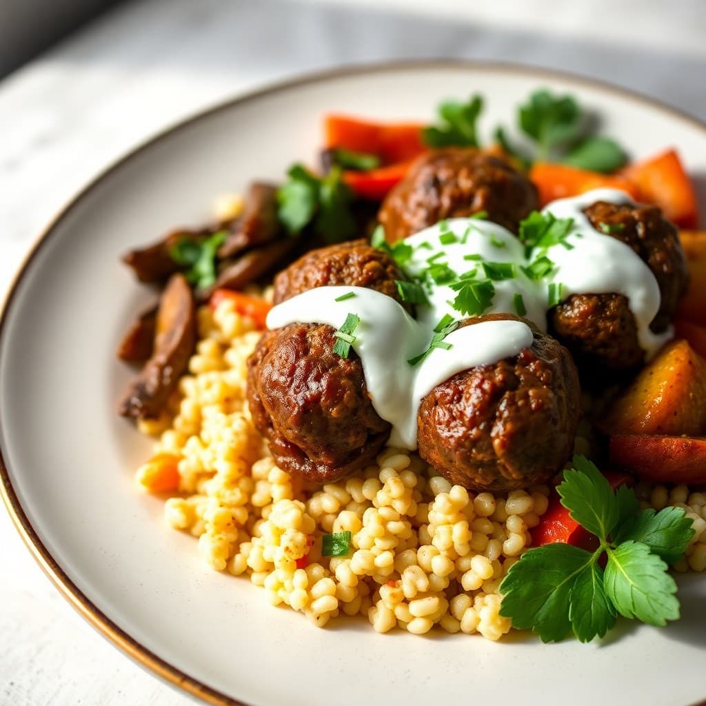 Zesty Moroccan Lamb Meatball Bowls