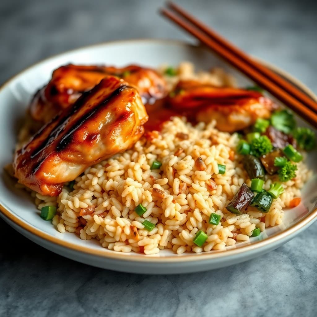 Japanese Teriyaki Chicken with Vegetable Fried Rice
